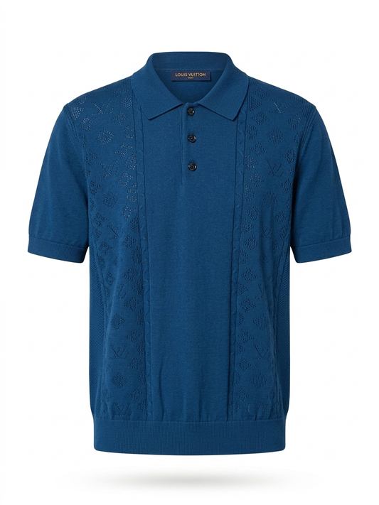 The LV Pointelle Monogram Knit Polo