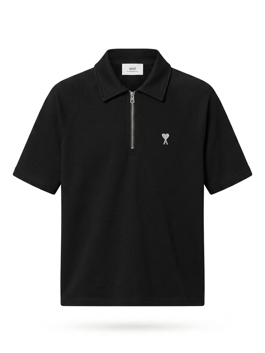 AMI Ami de Coeur Half-Zip Polo