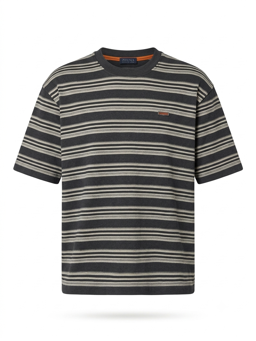 Z. | Multi-Stripe Relaxed Crewneck T-Shirt