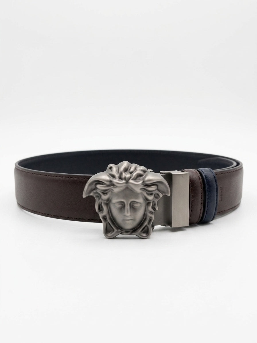 VER La Medusa Grained Leather Belt