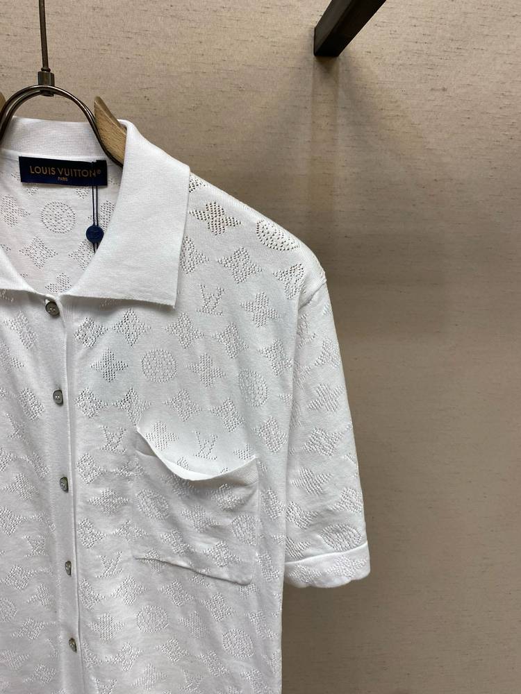 LV Pointelle Monogram Knit Polo