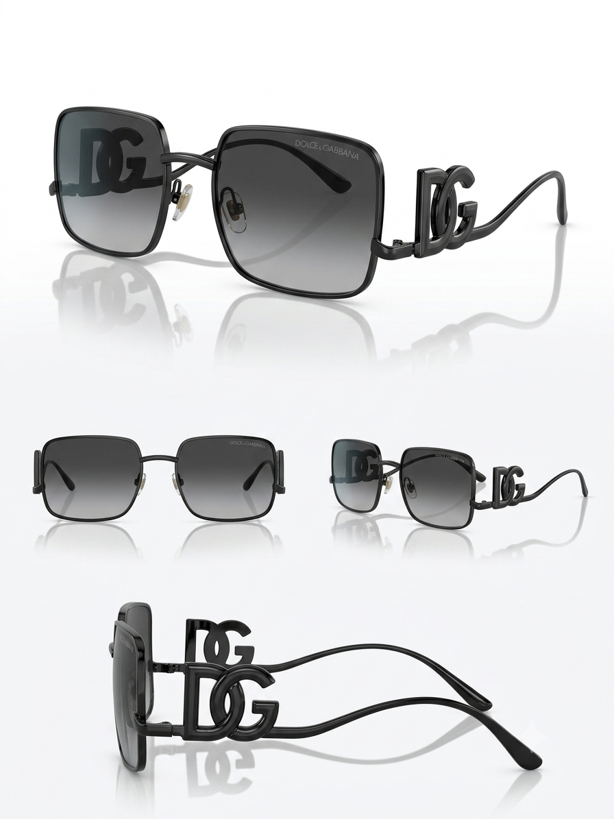 D&G Interlocking Logo Square Sunglasses