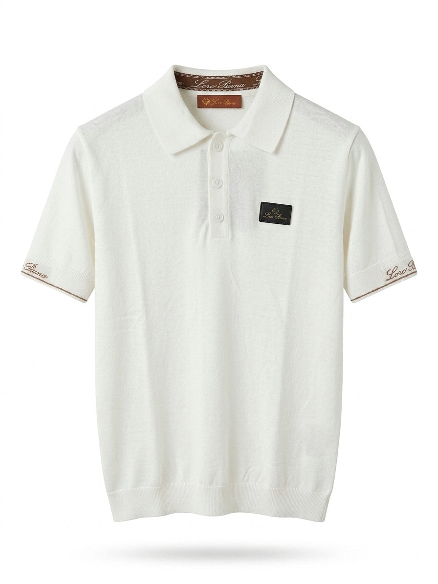 LP Ivory Knit Logo Polo