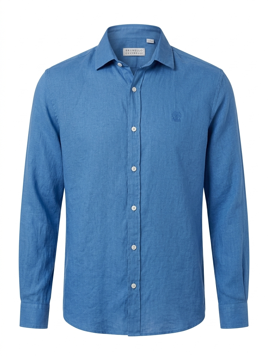 BC Sartorial Linen Sport Shirt in Cerulean Blue