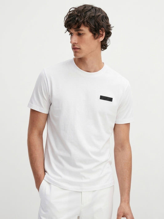 BLMN Sculpted Logo Patch T-Shirt in Optic White