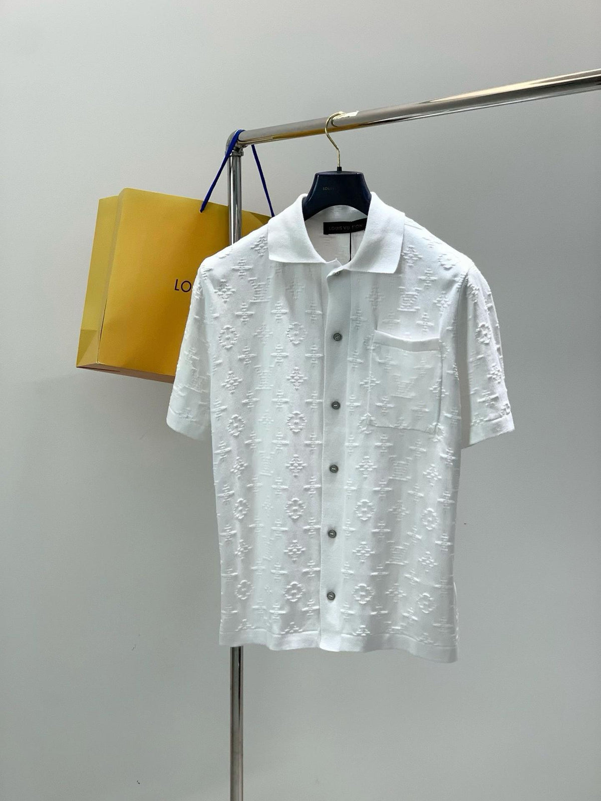 LV Textured Monogram Short-Sleeve Shirt
