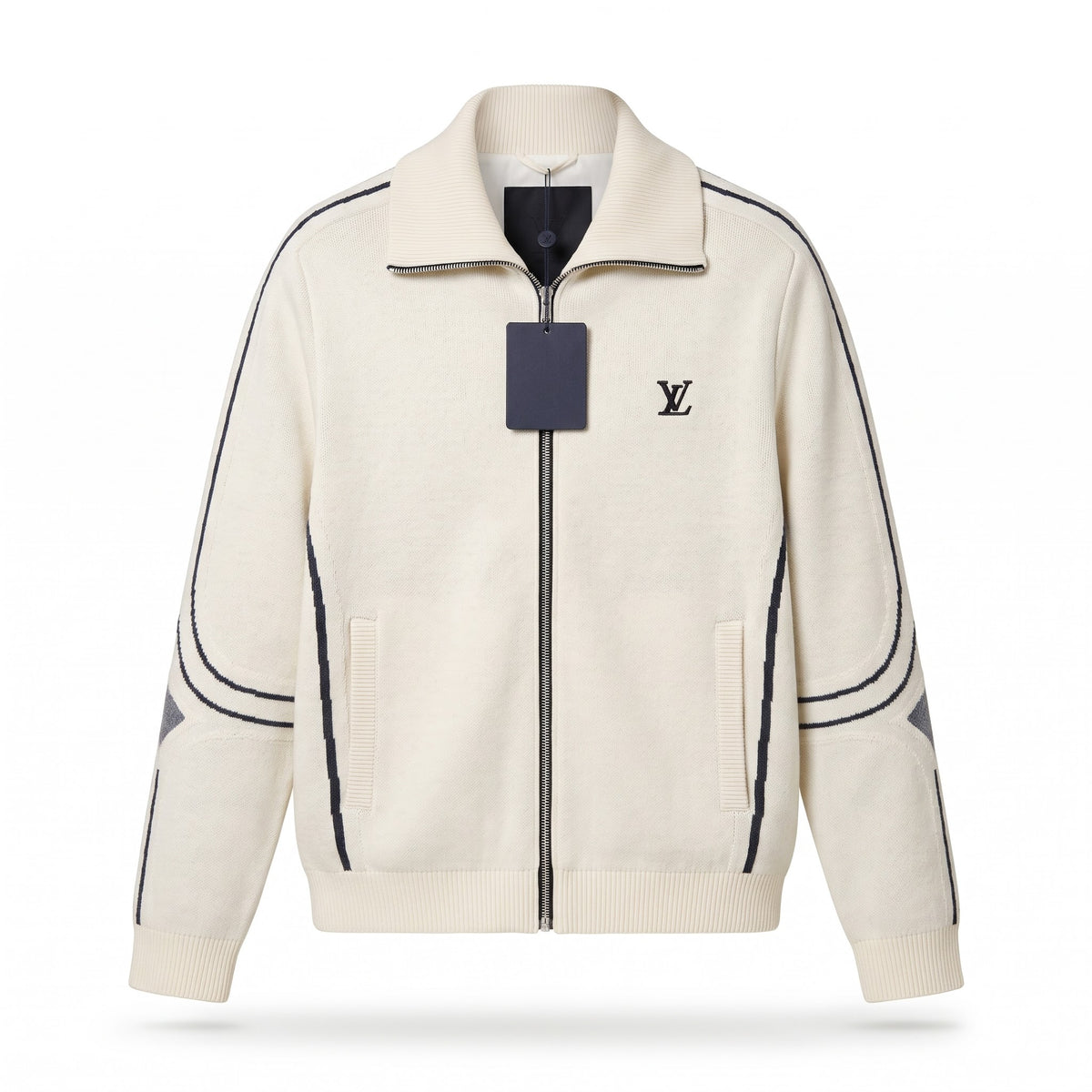 LV Technical Knit Zip-Up Cardigan