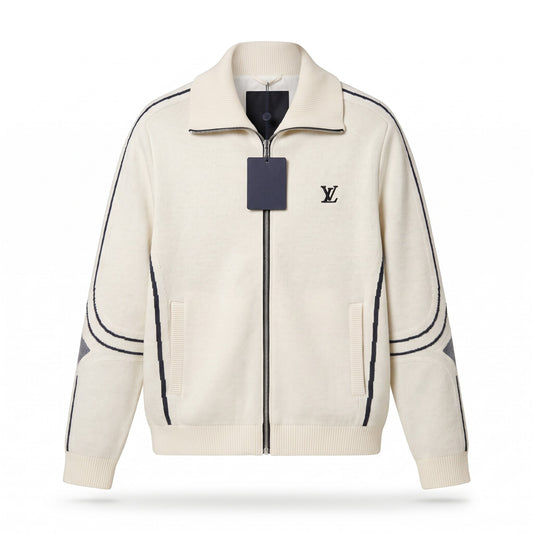 LV Technical Knit Zip-Up Cardigan