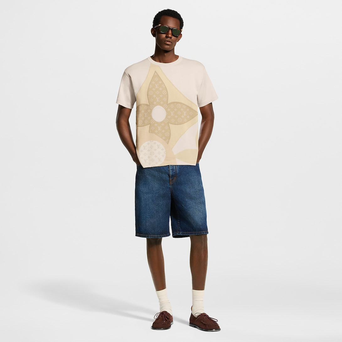 LV Macro Flower Intarsia Knit Tee