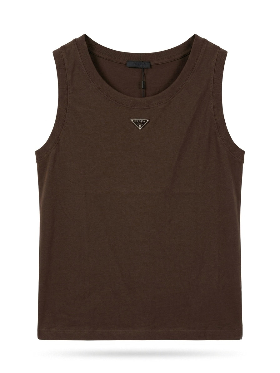 PRA Enamel Triangle Logo Ribbed Tank Top