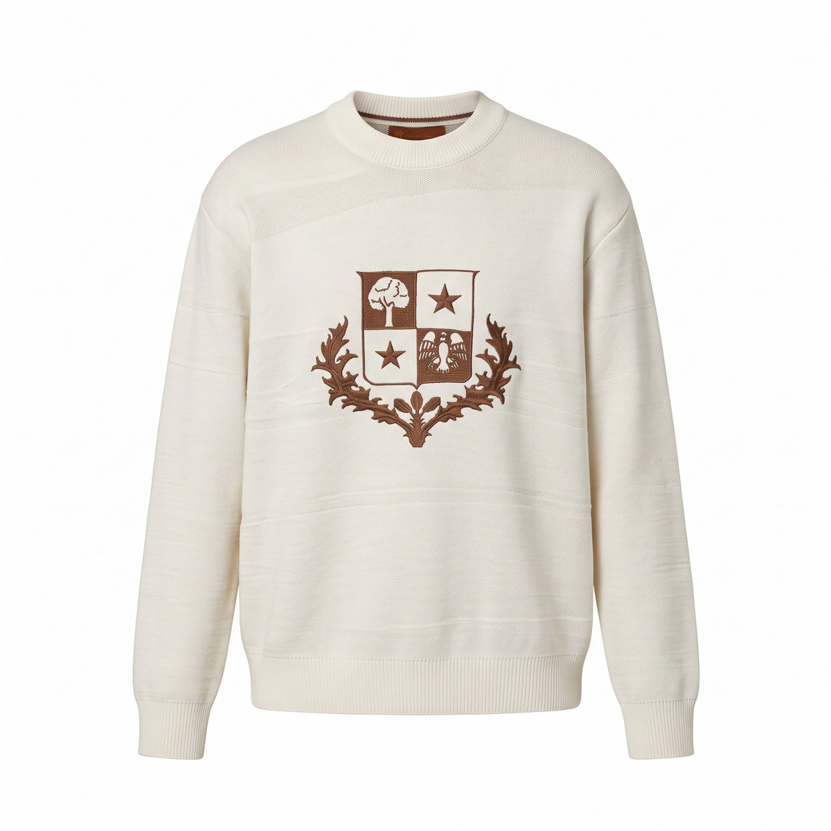 LP Heritage Crest Knit Sweater in Alabaster