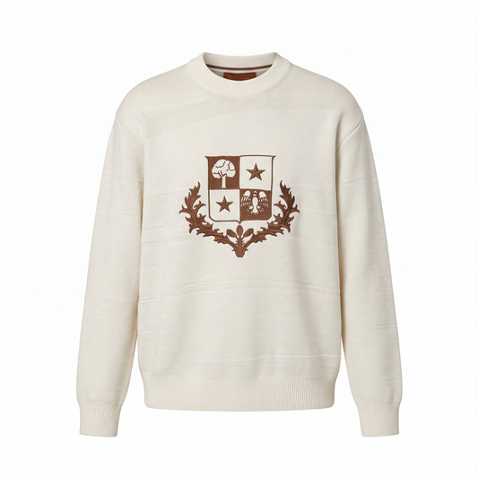 LP Heritage Crest Knit Sweater in Alabaster