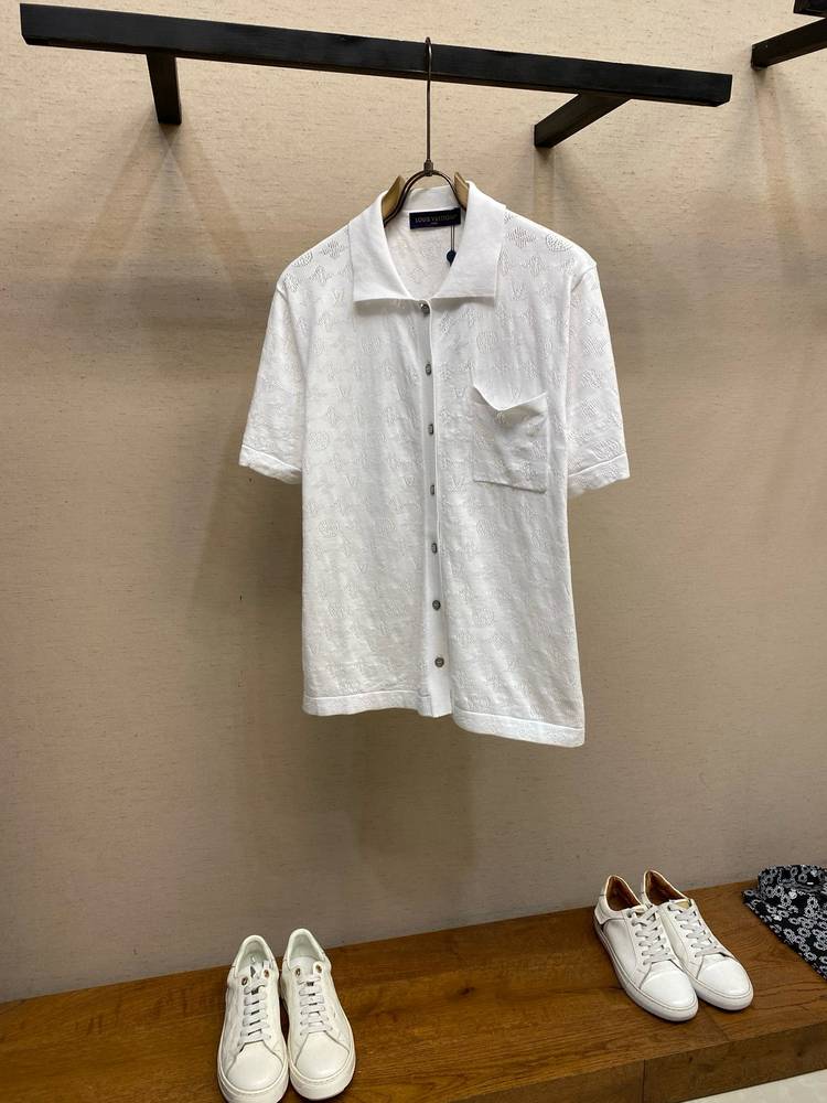 LV Pointelle Monogram Knit Polo