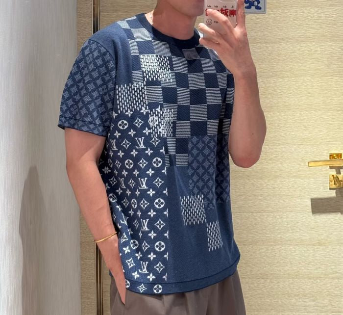 LV Damier & Monogram Patchwork Knit Tee