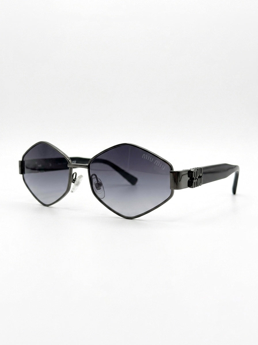 MM Hexagonal Gradient Metal-Framed Sunglasses