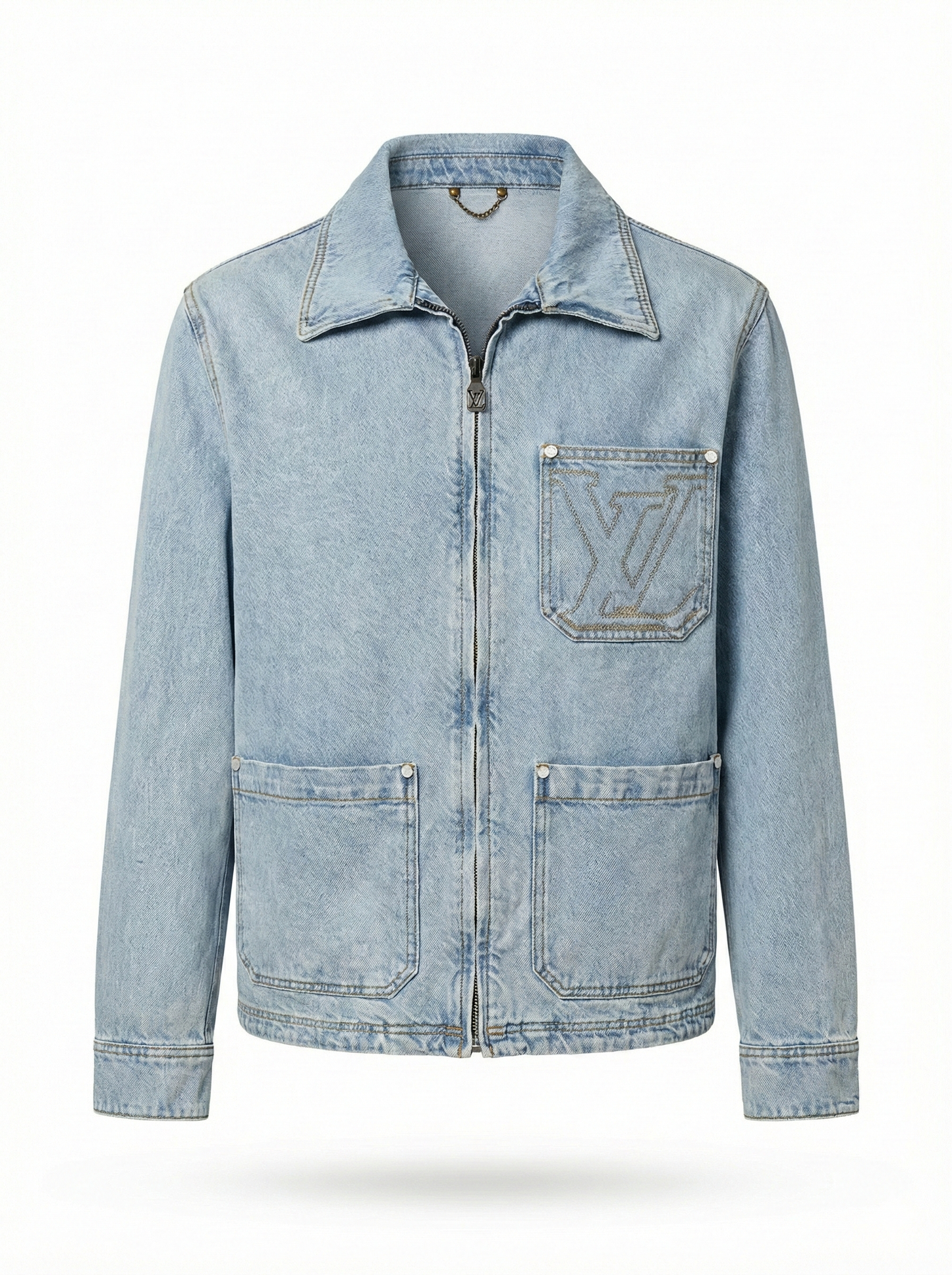 Signature Monogram Zip-Up Denim Set