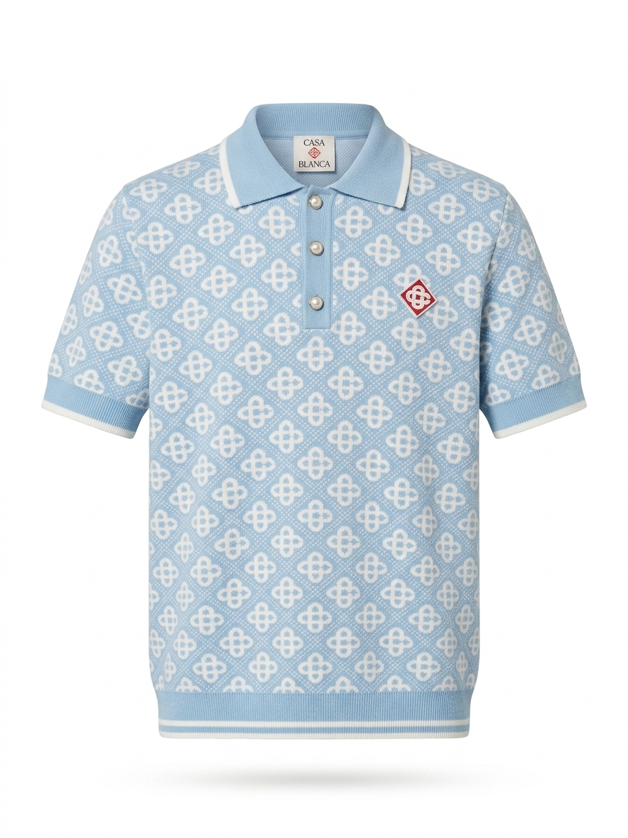 CB Azure Monogram Knit Polo