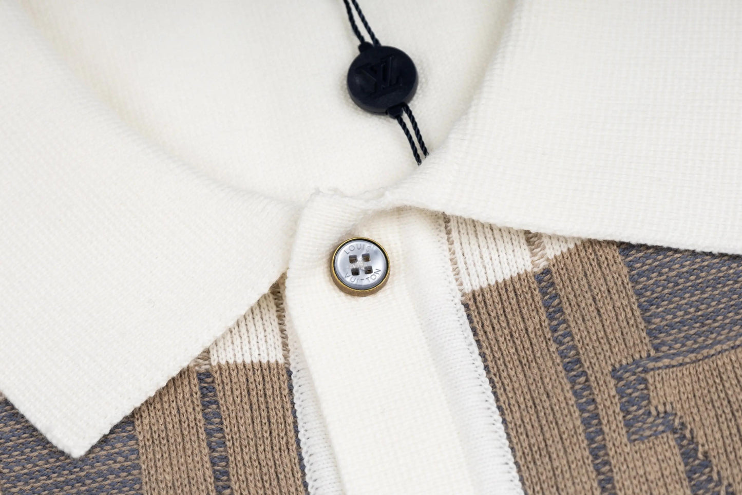 LV Damier Plaid Short-Sleeve Knit Shirt