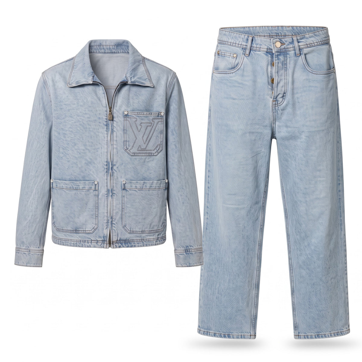 LV Monogram Workwear Denim Set