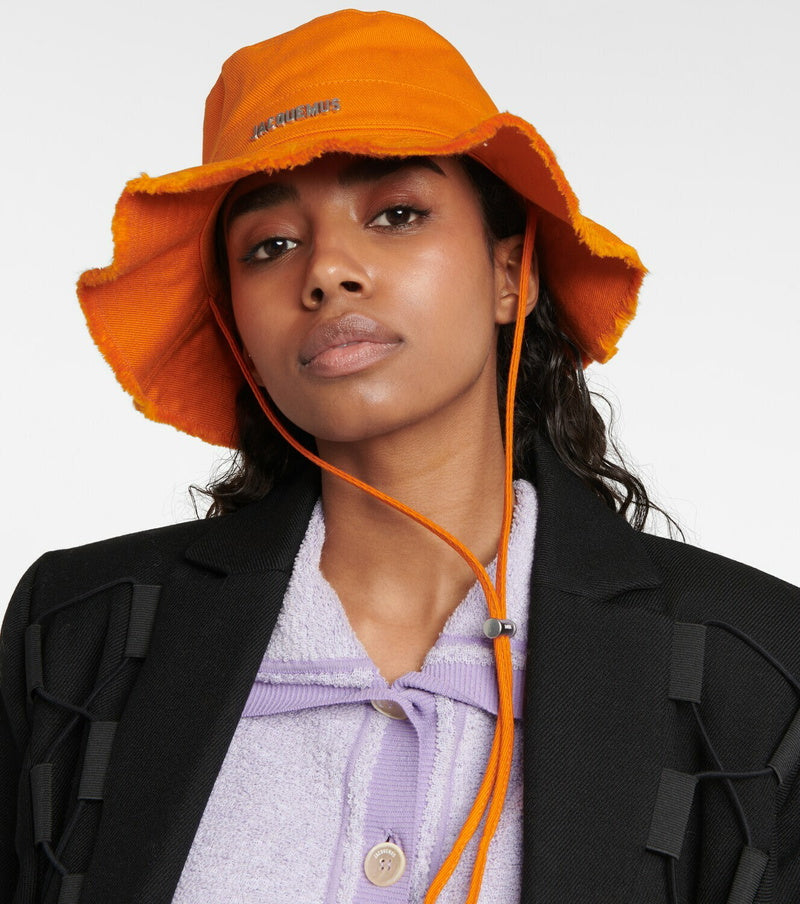 JCQMS Le Bob Frayed Artichoke Hat in Tangerine