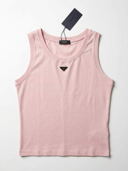 PRA Enamel Triangle Logo Ribbed Tank Top