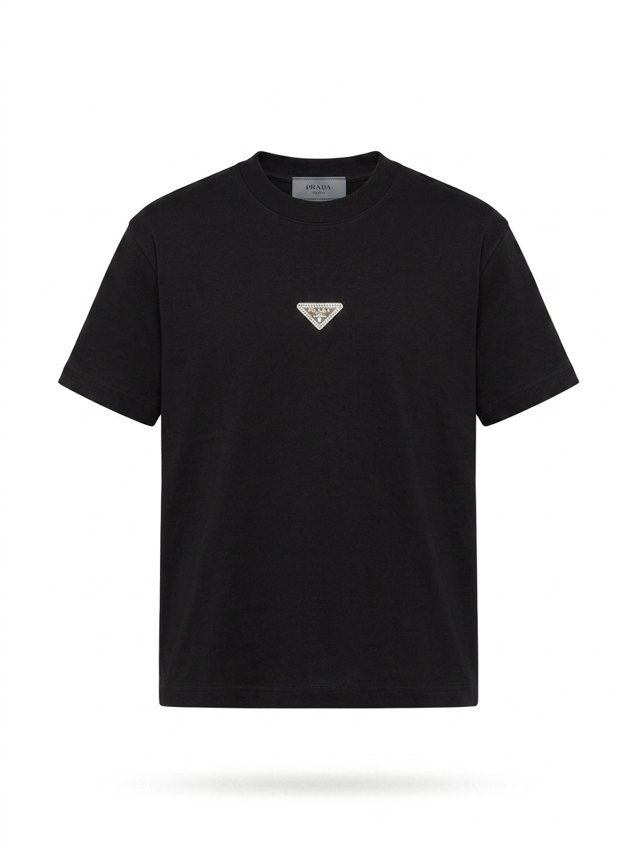 PRD Embellished Triangle Plaque Cotton T-Shirt