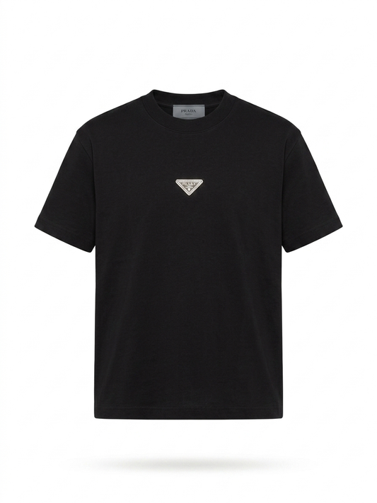 PRD Embellished Triangle Plaque Cotton T-Shirt
