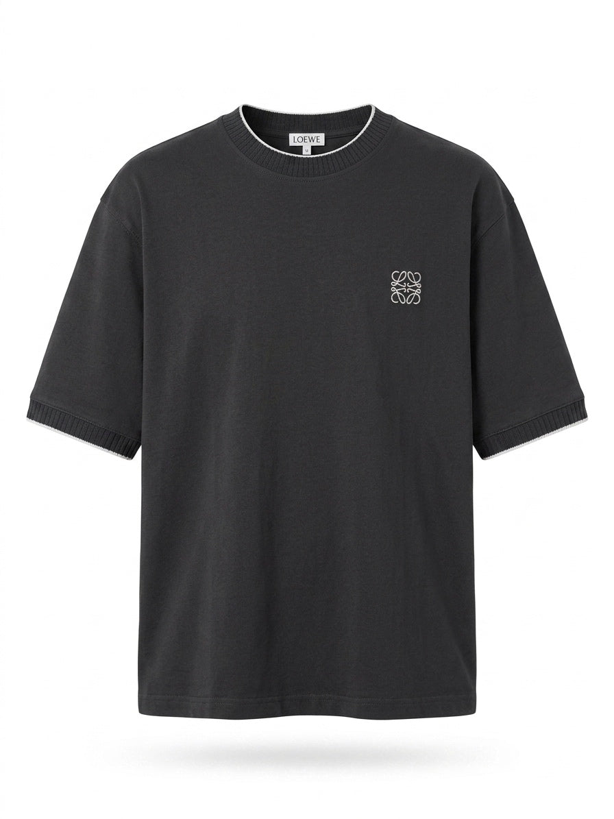LOE - Charcoal Anagram Embellished Tee