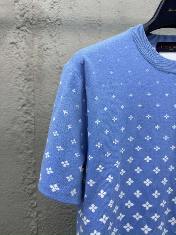 LV Monogram Gradient Blue Jersey T-Shirt