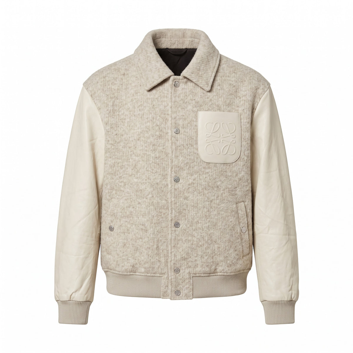LW Anagram Varsity Bomber in Oatmeal