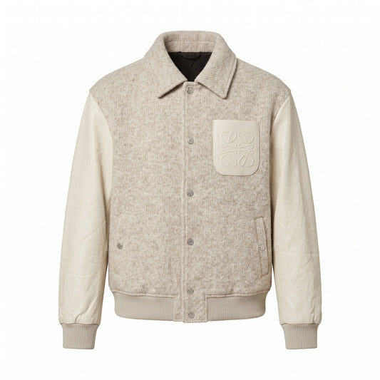 LW Anagram Varsity Bomber in Oatmeal