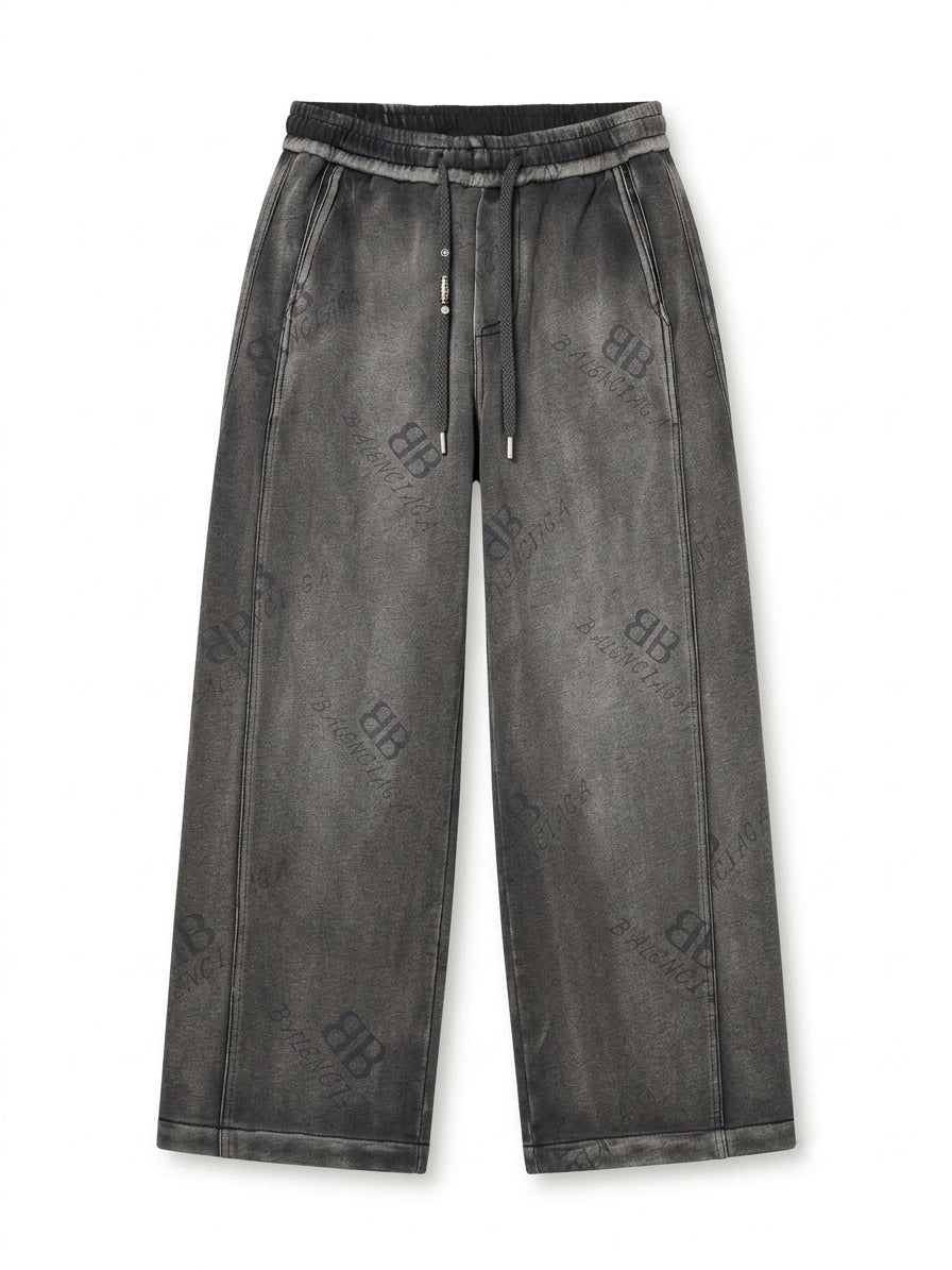 BLNCG Allover Logo Wide-Leg Sweatpants