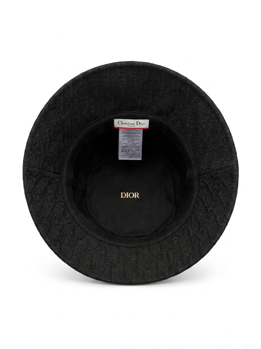 CD. Oblique Jacquard Bucket Hat in Bleu Nuit