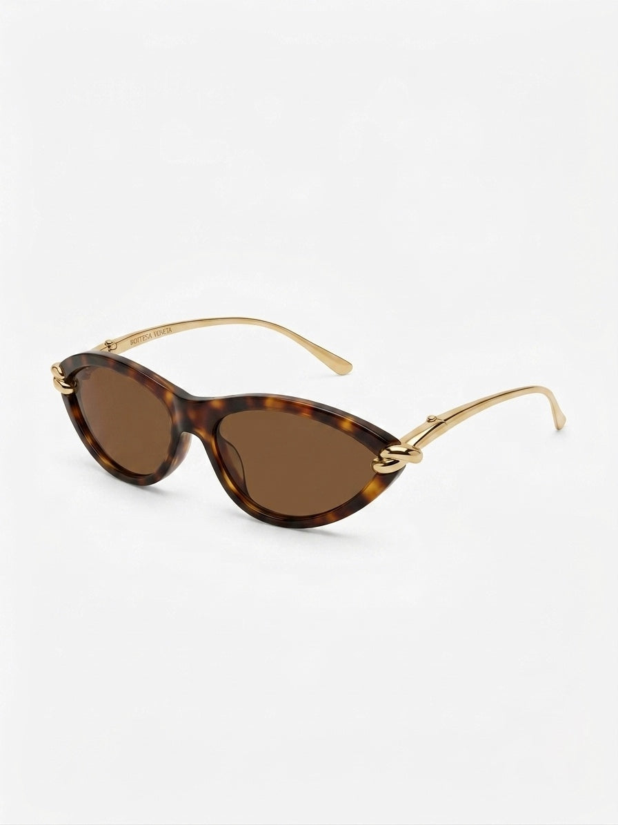 BV Knot-Detail Tortoiseshell Cat-Eye Sunglasses