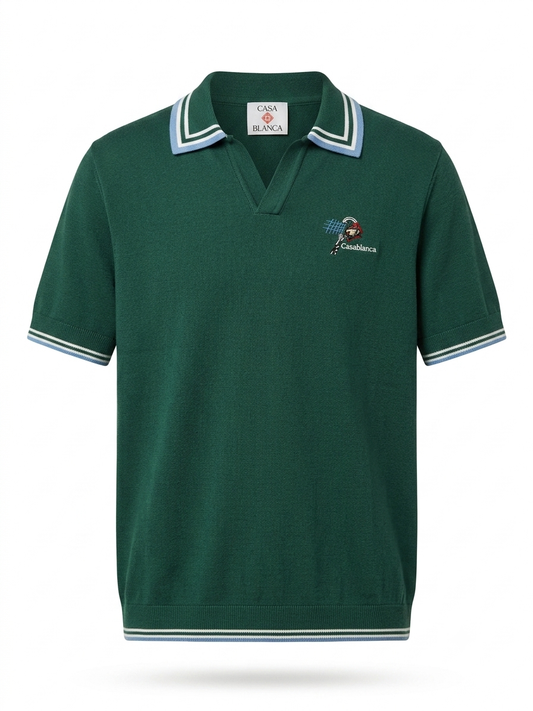 C.B. Forest Green Knit Tennis Polo