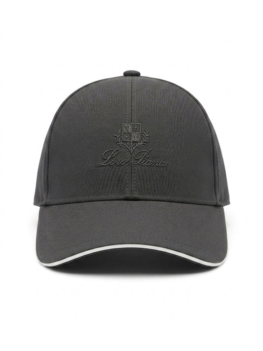 LP Embroidered Crest Technical Baseball Cap in Charcoal
