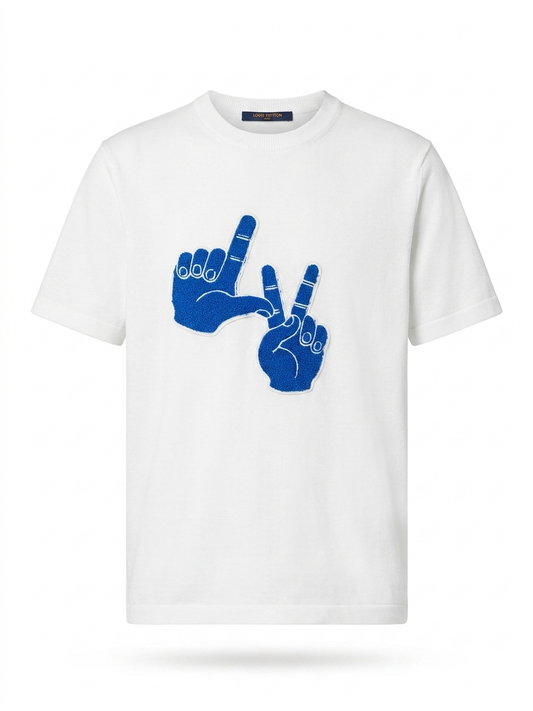 LV Signature Hands Motif Appliqué T-Shirt