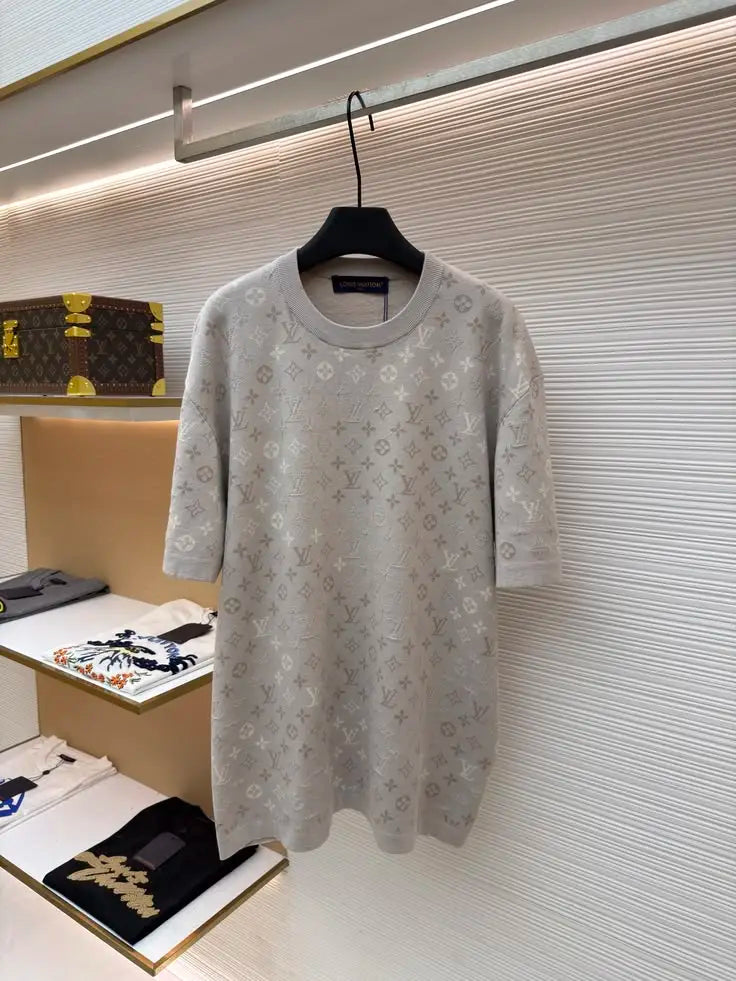 LV Tonal Monogram Jacquard Knit T-Shirt