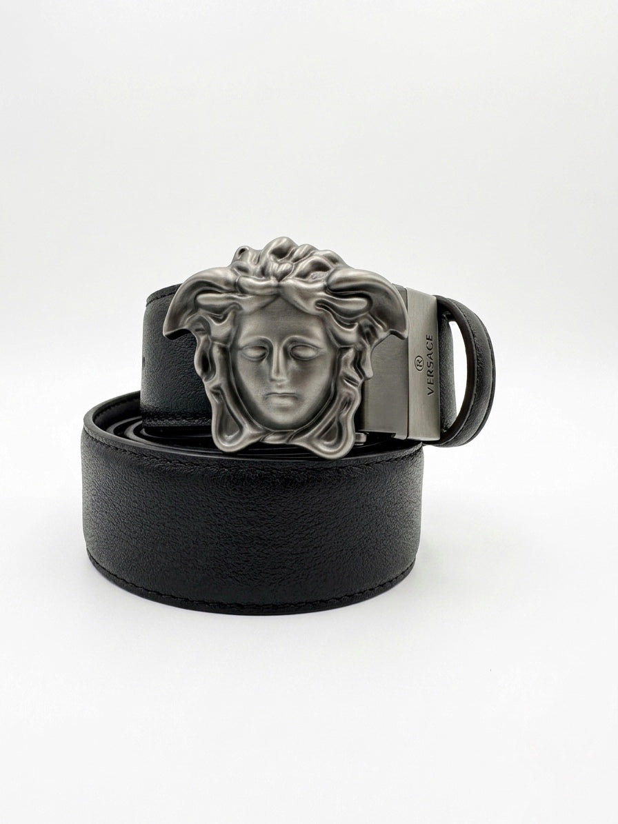 VER La Medusa Grained Leather Belt