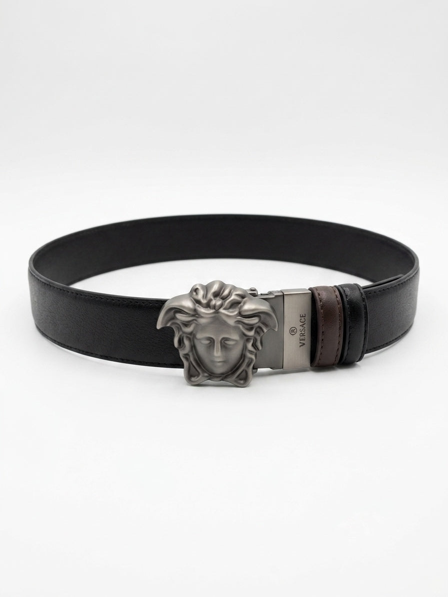 VER La Medusa Grained Leather Belt