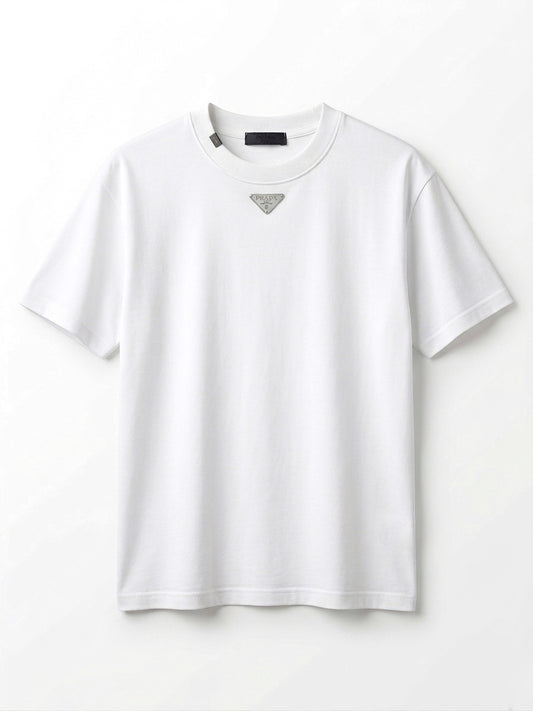 Pd Oversized Cotton T-Shirt with Enamelled Metal Triangle