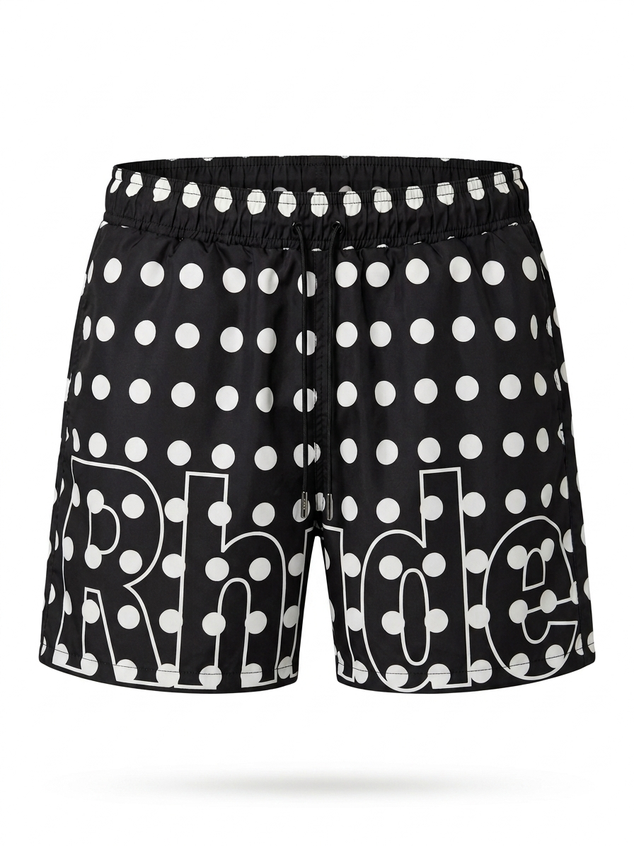 RHUDE Monogram Polka Dot Technical Swim Trunks