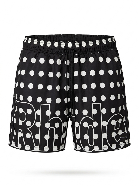 RHUDE Monogram Polka Dot Technical Swim Trunks