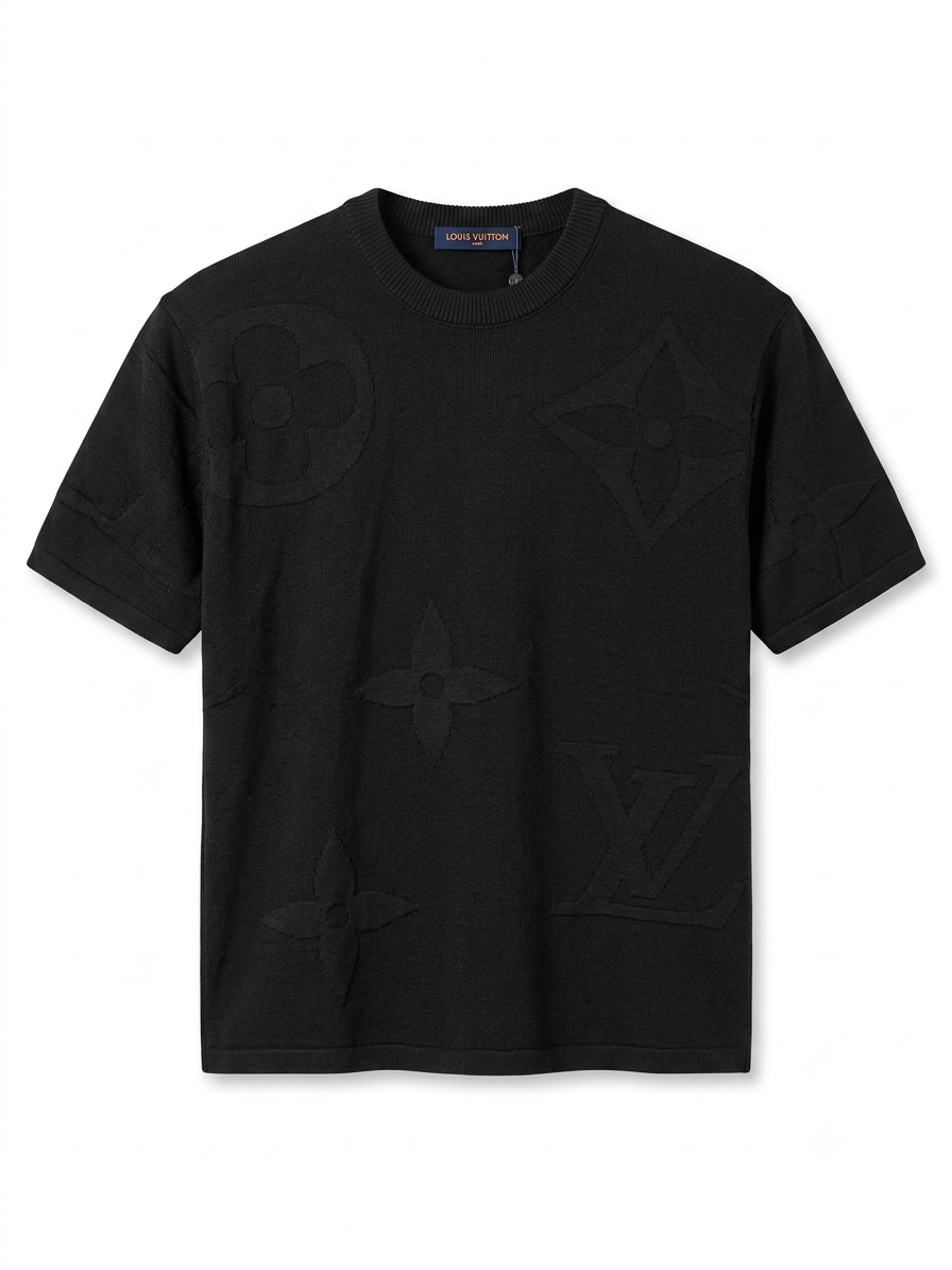 LV Oversized Monogram Relief Knit T-Shirt