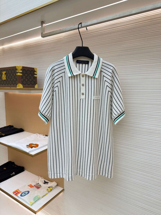 Lv Striped Knit Polo