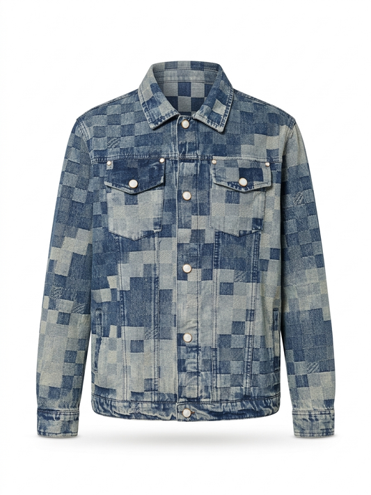 LV Mosaic Pixel Denim Jacket