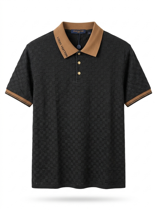 LV Signature Jacquard Polo with Contrast Collar