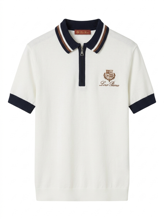 LP Heritage Crest Zip-Placket Knit Polo