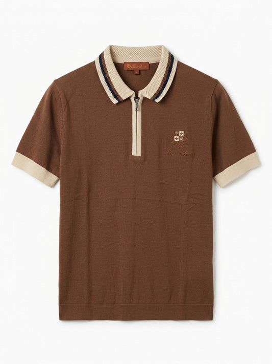 LP Heritage Crest Zip-Neck Knit Polo