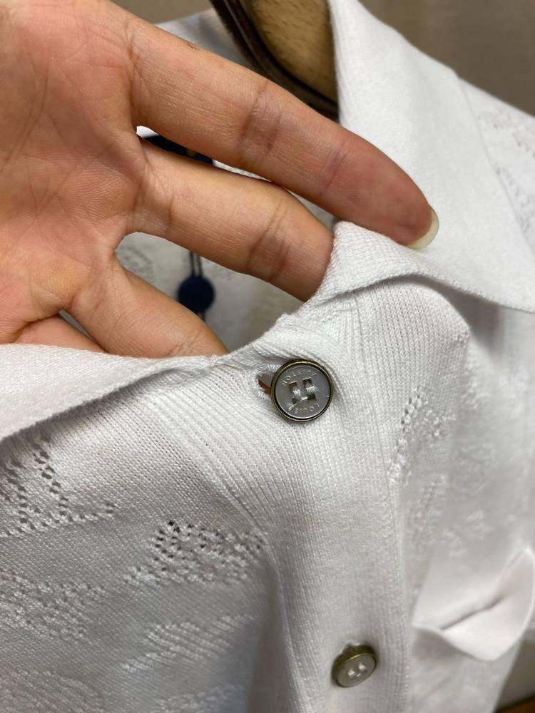LV Pointelle Monogram Knit Polo